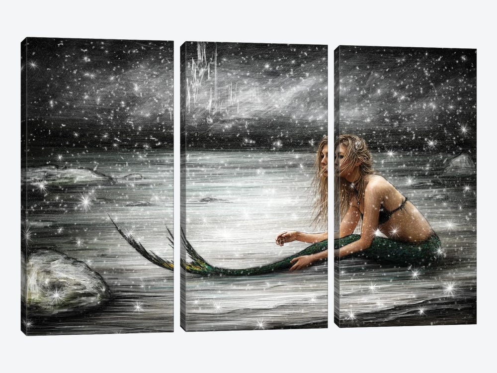 Winter Mermaid by Justin Gedak 3-piece Canvas Art Print