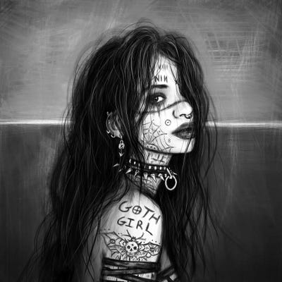 Goth Girl by Justin Gedak art print