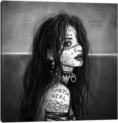Goth Girl Canvas Art Print - Justin Gedak