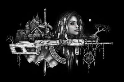 Canvas Print: Machine Gun by Justin Gedak - thumbnail