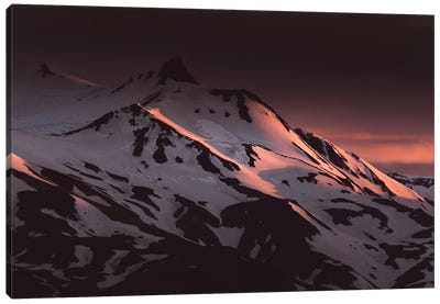 First Majenta Canvas Art Print - Snowy Mountain Art