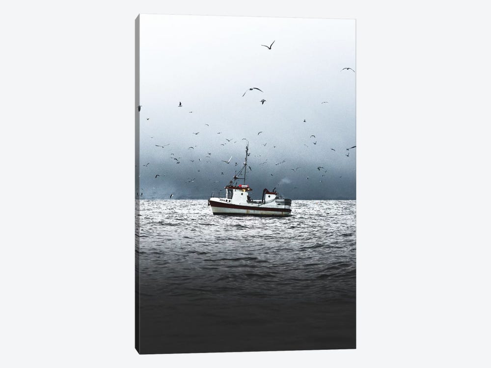 A Lonely Boat by Joe Shutter 1-piece Canvas Art
