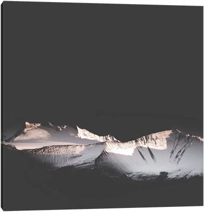 Black Mountains Canvas Art Print - Snowy Mountain Art