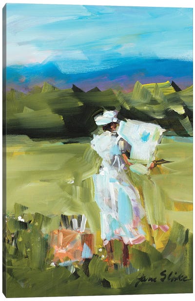 Lady Painting Canvas Art Print - Artist Art