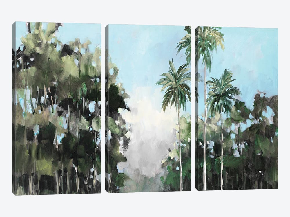 Palms on the Coast by Jane Slivka 3-piece Canvas Wall Art