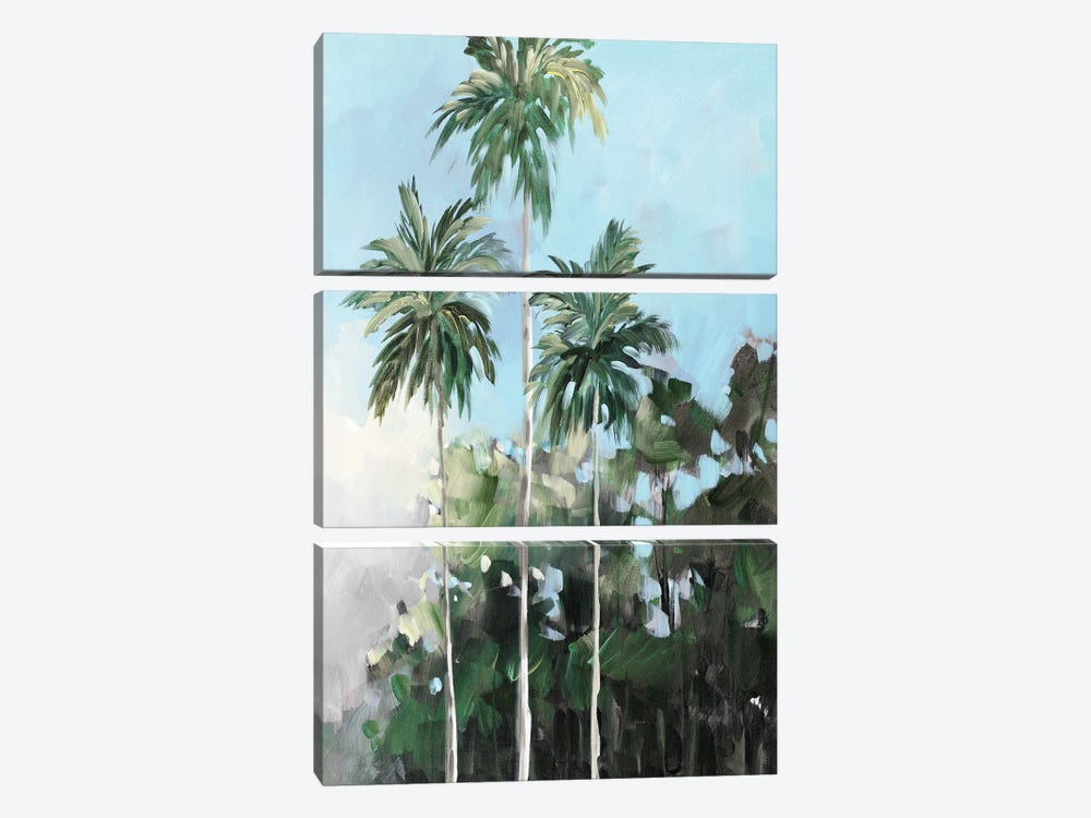Palms on the Coast by Jane Slivka 3-piece Canvas Art Print