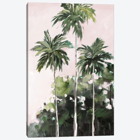 Palms Under A Pink Sky Canvas Print #JSL104} by Jane Slivka Art Print