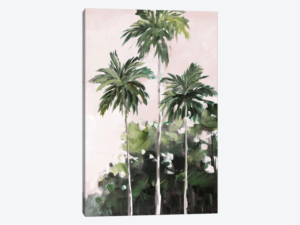 Palms Under A Pink Sky by Jane Slivka 1-piece Canvas Art