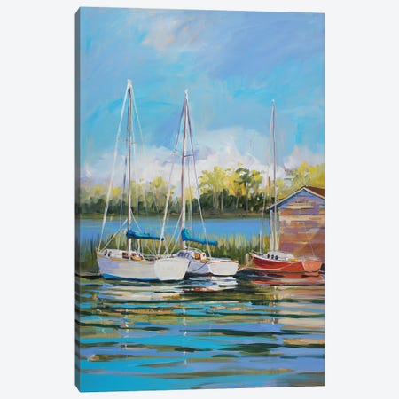 Boats Canvas Print #JSL10} by Jane Slivka Canvas Wall Art