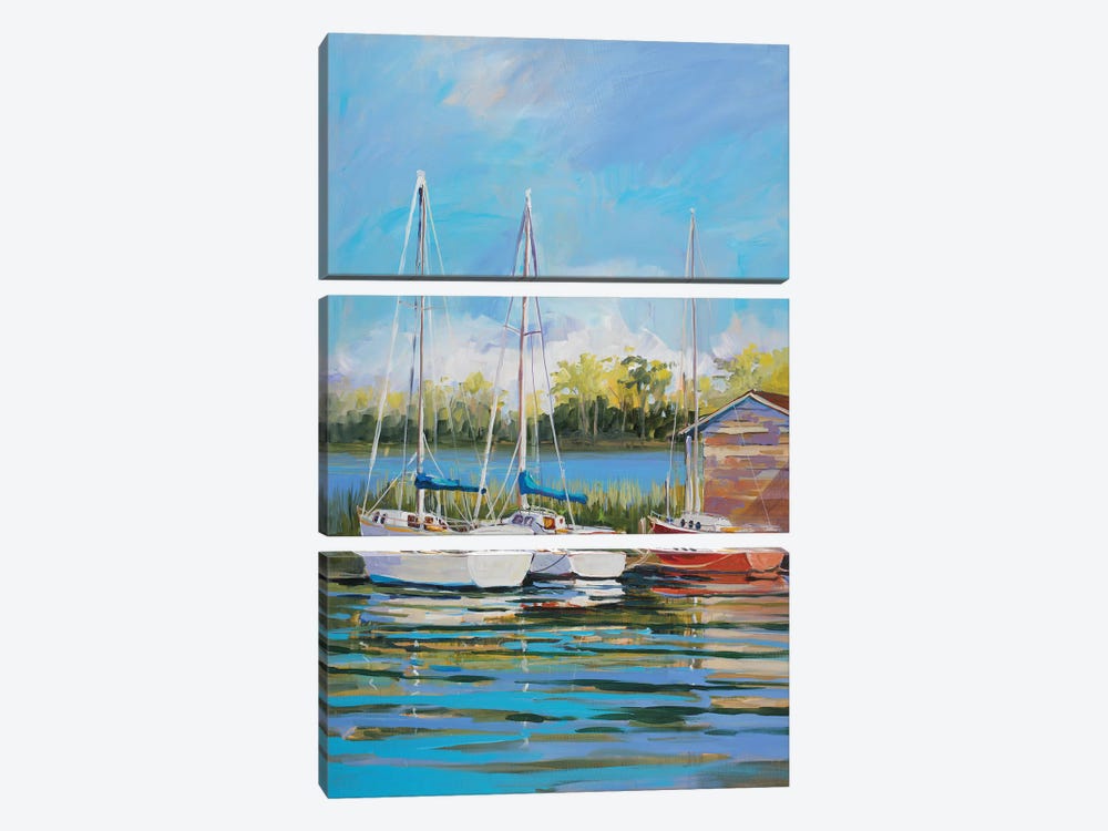Boats by Jane Slivka 3-piece Canvas Artwork