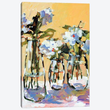 Three Flower Vases Canvas Print #JSL110} by Jane Slivka Canvas Art Print