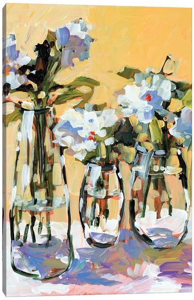 Three Flower Vases Canvas Art Print