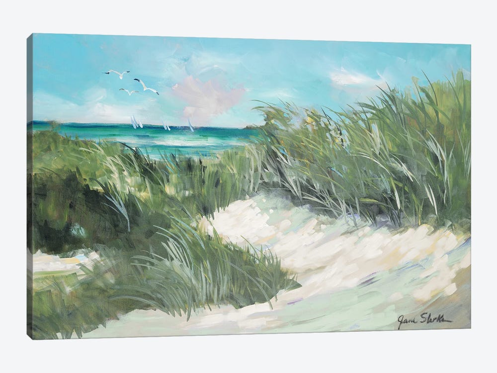 Beach Coast Grass by Jane Slivka 1-piece Canvas Artwork
