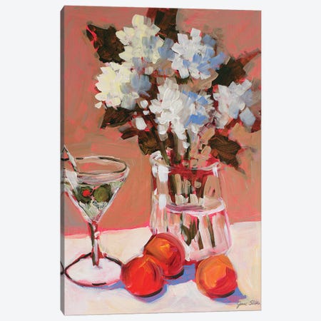 Flowers and Martini Canvas Print #JSL119} by Jane Slivka Canvas Print