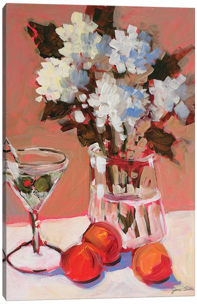 Flowers and Martini Canvas Art Print - Martini