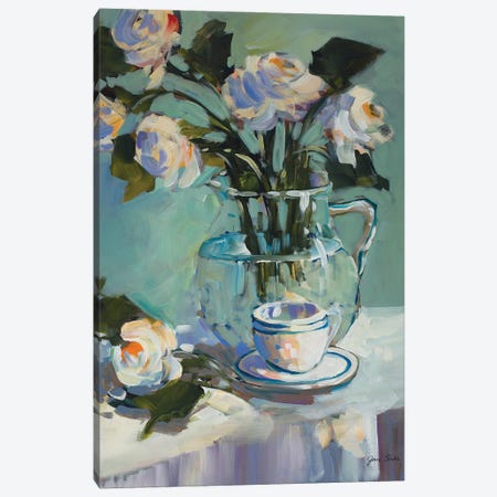 Flowers and Tea Canvas Print #JSL120} by Jane Slivka Canvas Wall Art