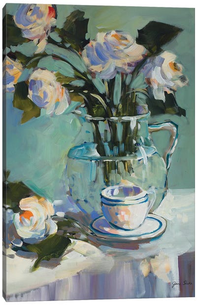 Flowers and Tea Canvas Art Print
