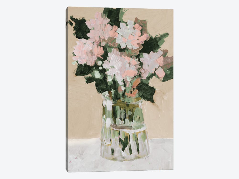 Pink Flower Arrangement by Jane Slivka 1-piece Canvas Artwork