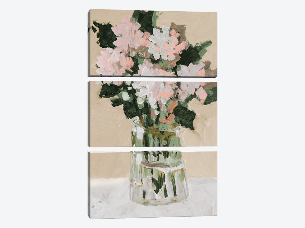 Pink Flower Arrangement by Jane Slivka 3-piece Canvas Art