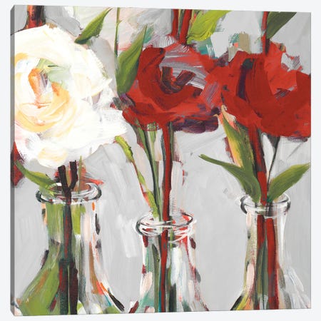Red Romantic Blossoms I Canvas Print #JSL129} by Jane Slivka Canvas Artwork