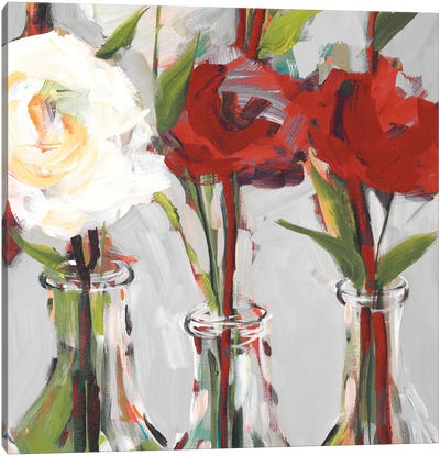 Red Romantic Blossoms I Canvas Art Print