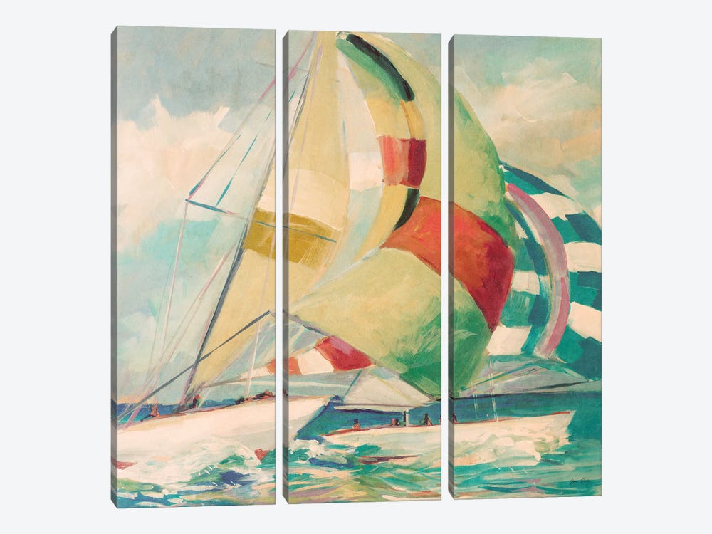 Calm Full Sail I by Jane Slivka 3-piece Canvas Art