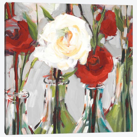 Red Romantic Blossoms II Canvas Print #JSL130} by Jane Slivka Canvas Print