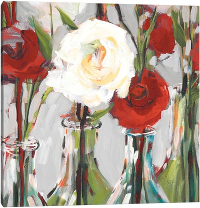 Red Romantic Blossoms II Canvas Art Print