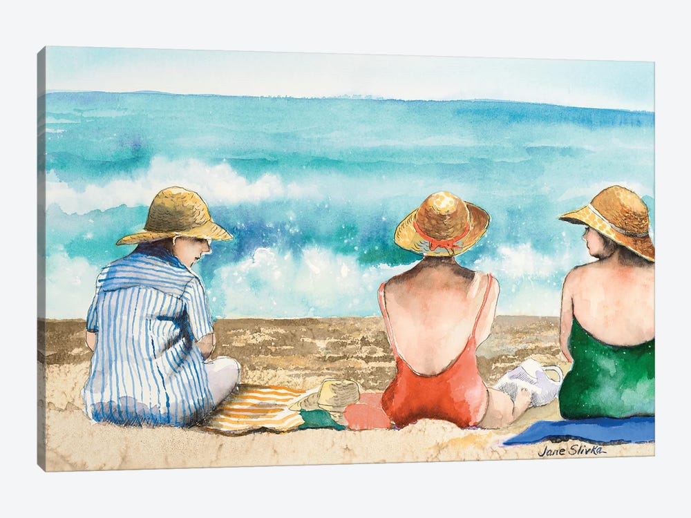 Straw Hats by Jane Slivka 1-piece Canvas Art Print