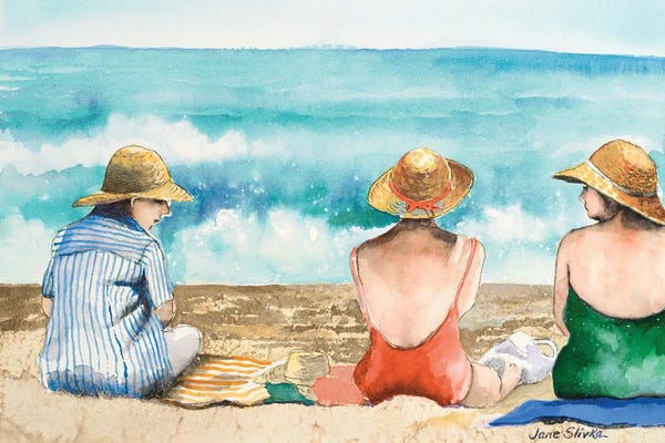Women's Swimsuits: Straw Hats by Jane Slivka