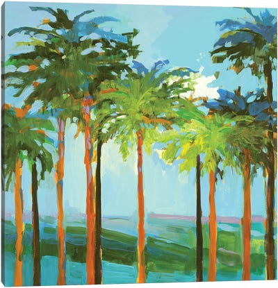 Sunny Palm Trees Canvas Art Print