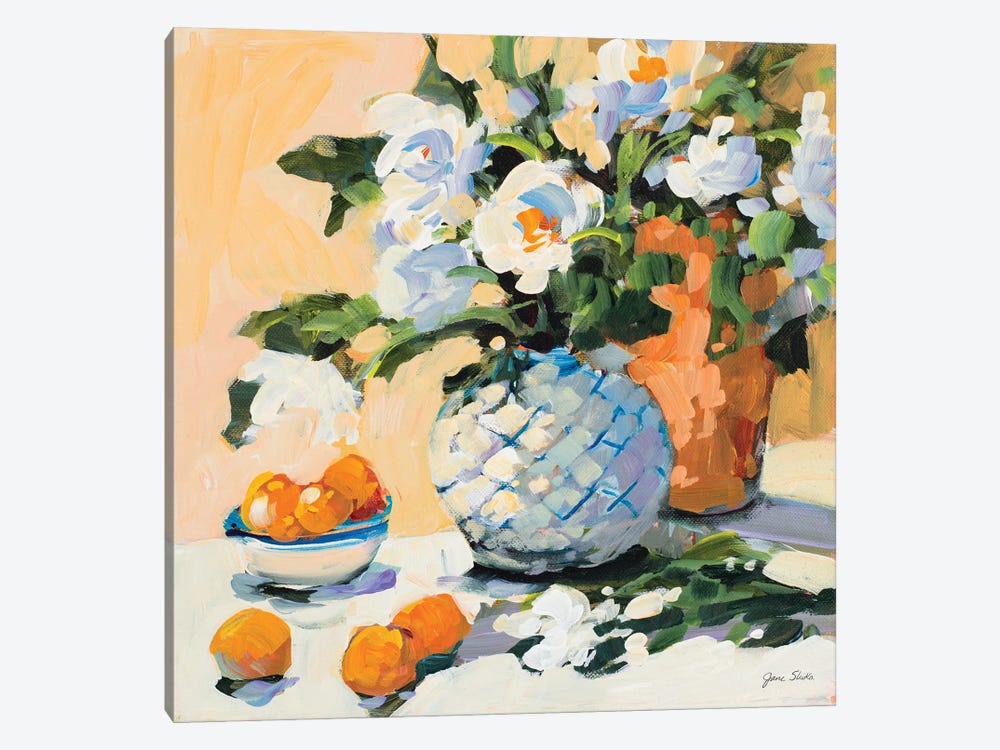 Flowers And Oranges by Jane Slivka 1-piece Art Print