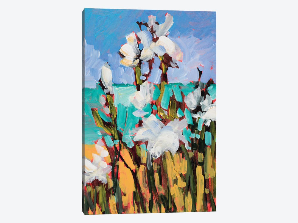 Flowers By The Beach by Jane Slivka 1-piece Canvas Wall Art