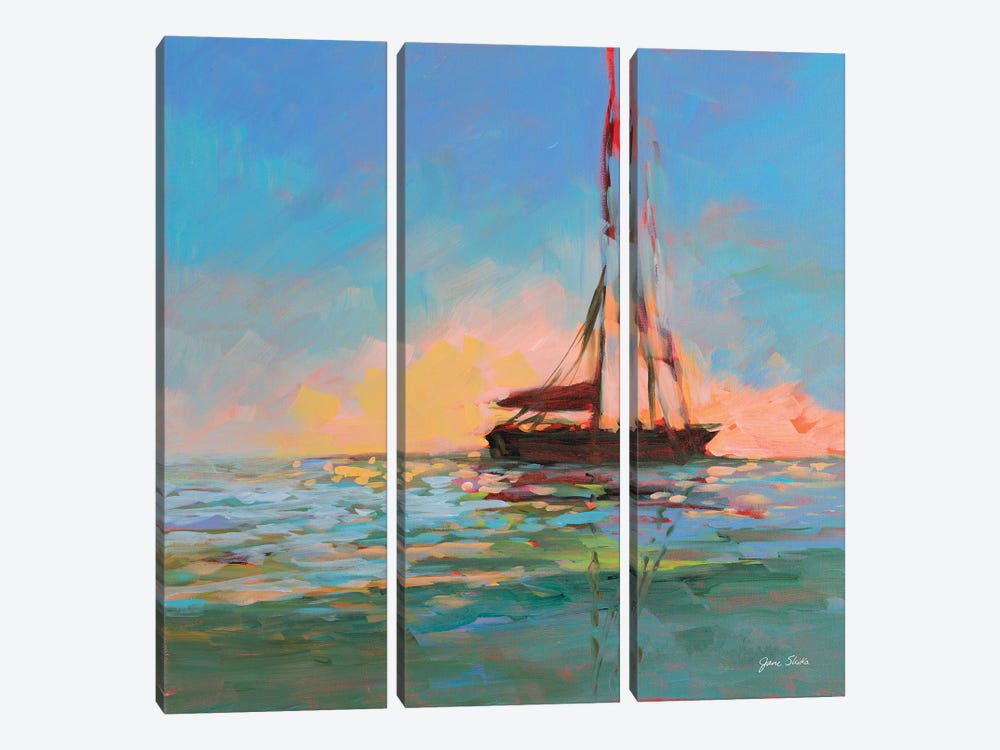 Sailboat On The Horizon by Jane Slivka 3-piece Art Print