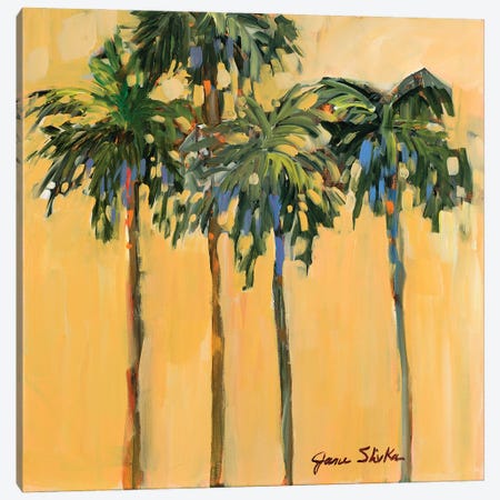 Tropical Palms On Yellow Canvas Print #JSL149} by Jane Slivka Canvas Art