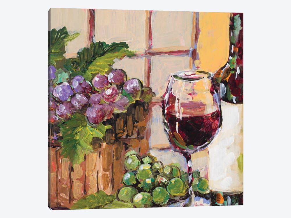 Classic Wine Still Life by Jane Slivka 1-piece Canvas Artwork