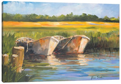 Day on the Lake Canvas Art Print - Rowboat Art
