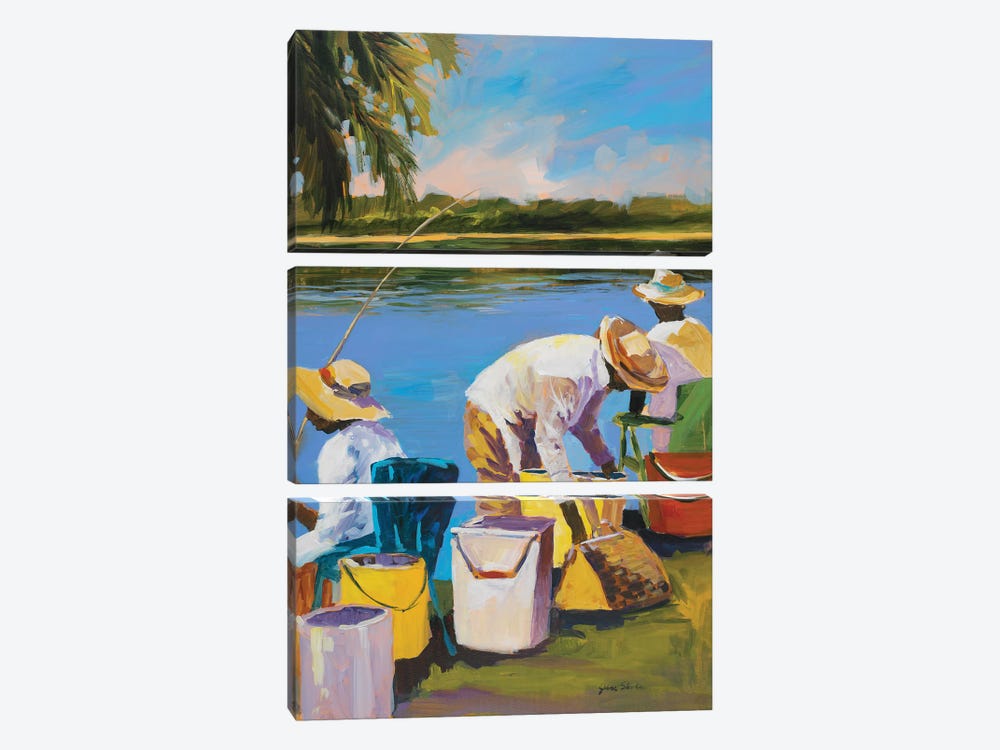 Fishing I by Jane Slivka 3-piece Art Print