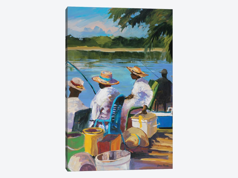 Fishing II by Jane Slivka 1-piece Canvas Artwork