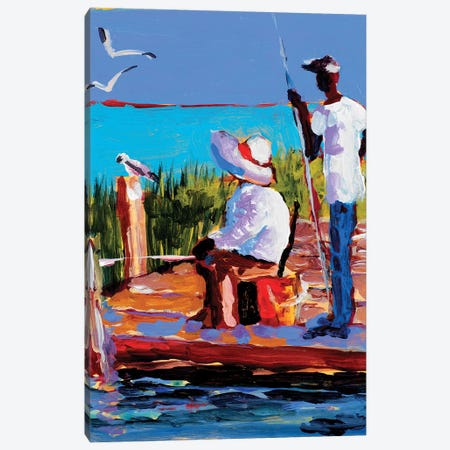 Fishing III Canvas Print #JSL24} by Jane Slivka Canvas Wall Art