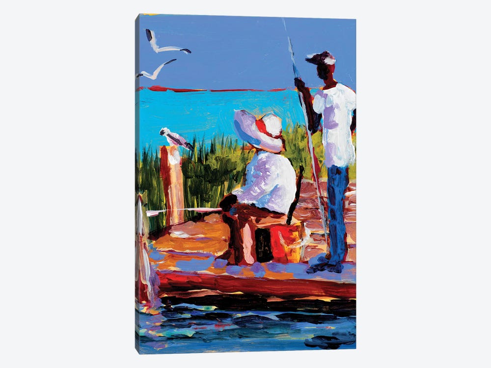 Fishing III by Jane Slivka 1-piece Art Print