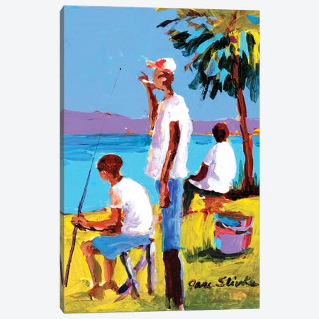 Fishing IV Canvas Print #JSL25} by Jane Slivka Canvas Art
