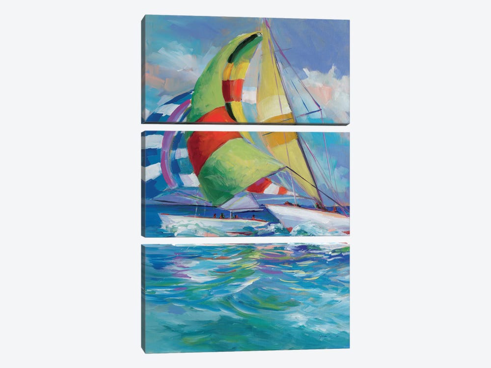 Full Sail I by Jane Slivka 3-piece Canvas Art Print