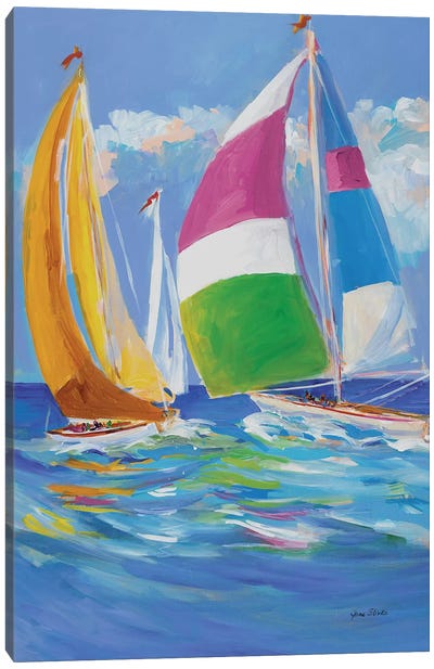 Full Sail II Canvas Art Print - Sailboat Art