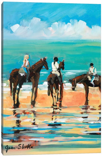 Horses on the Beach Canvas Art Print