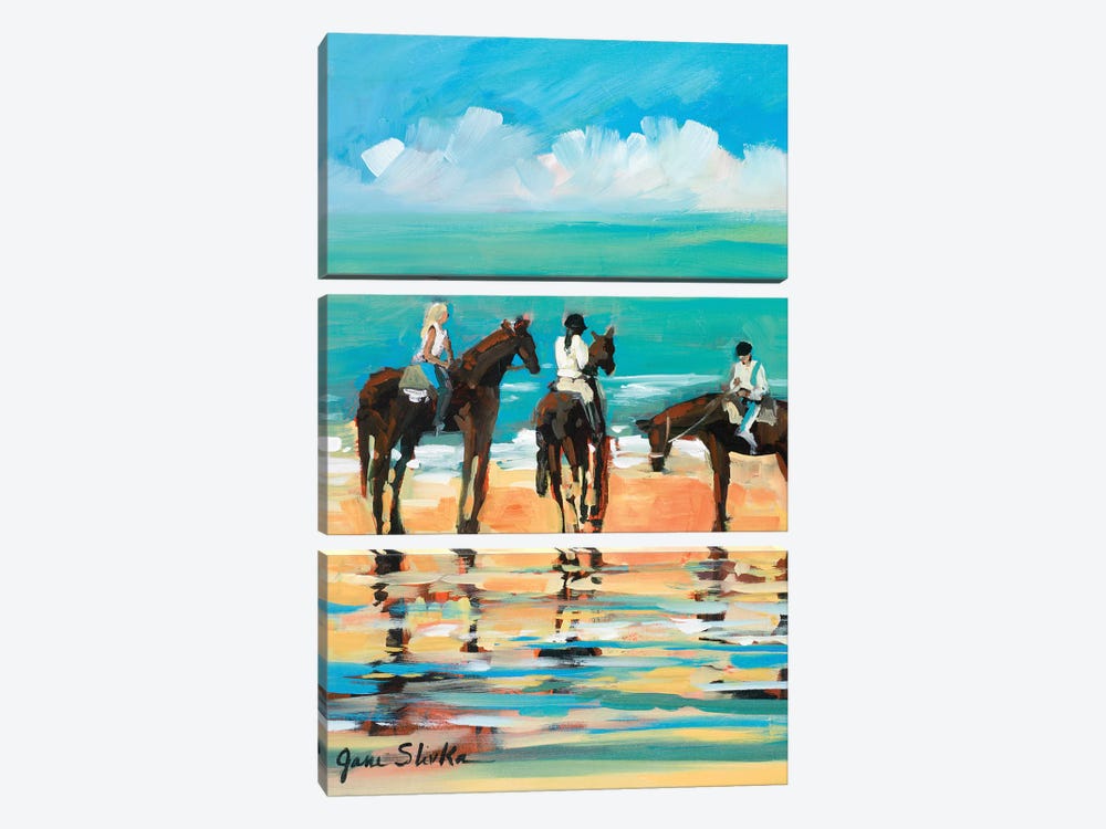 Horses on the Beach by Jane Slivka 3-piece Canvas Art Print