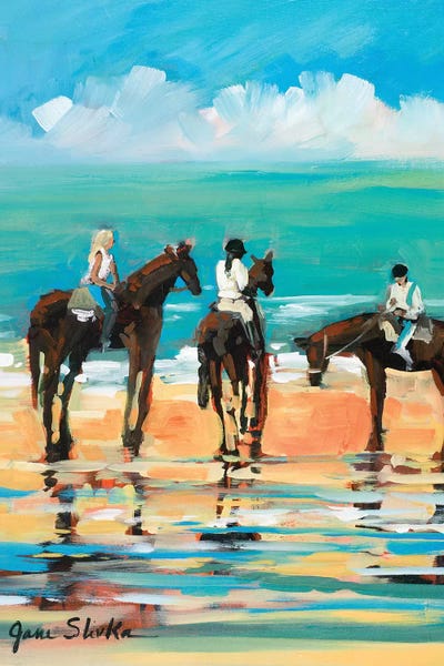 Jane Slivka: Horses on the Beach by Jane Slivka