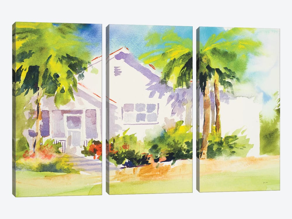 Beach Cottage I 3-piece Canvas Print