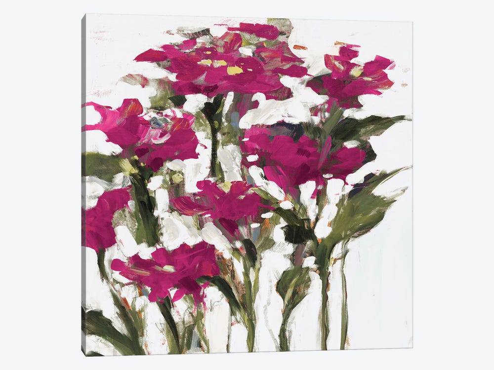 Plum Wild Flowers by Jane Slivka 1-piece Canvas Art Print