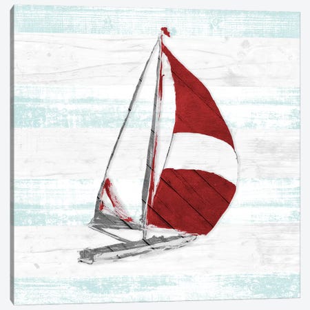 Red Full Sail I Canvas Print #JSL55} by Jane Slivka Canvas Art Print
